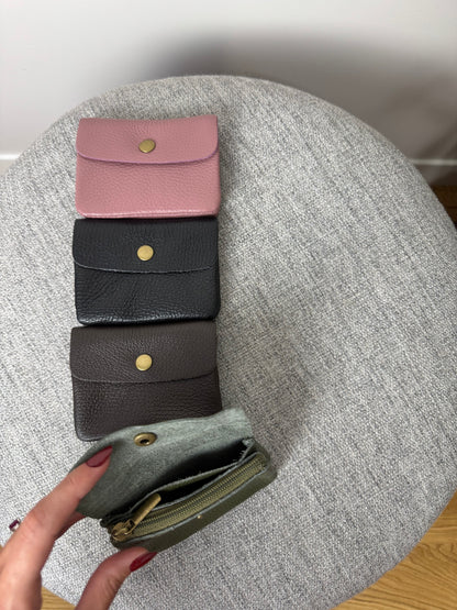 Portamonete in vera pelle martellata made in italy