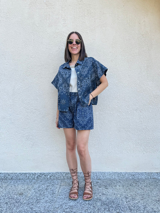 Camicia Bandana Blu