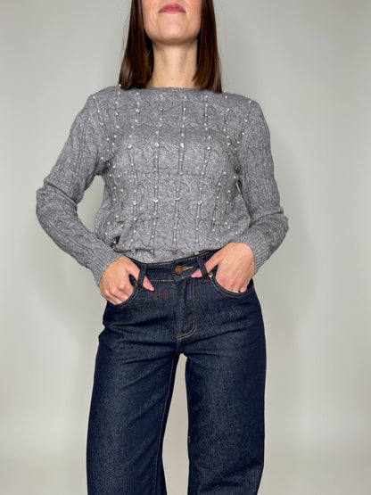 Maglia in calda viscosa gioiello Grigio