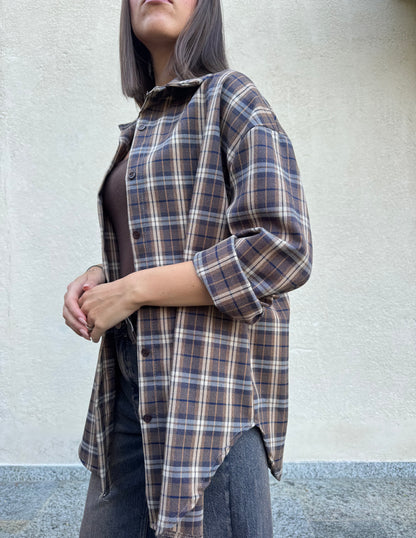 Camicia oversize stampa check a quadri