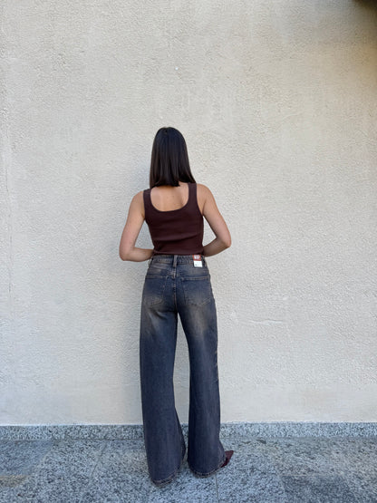 Jeans Wideleg Sabbiato Mon Amour