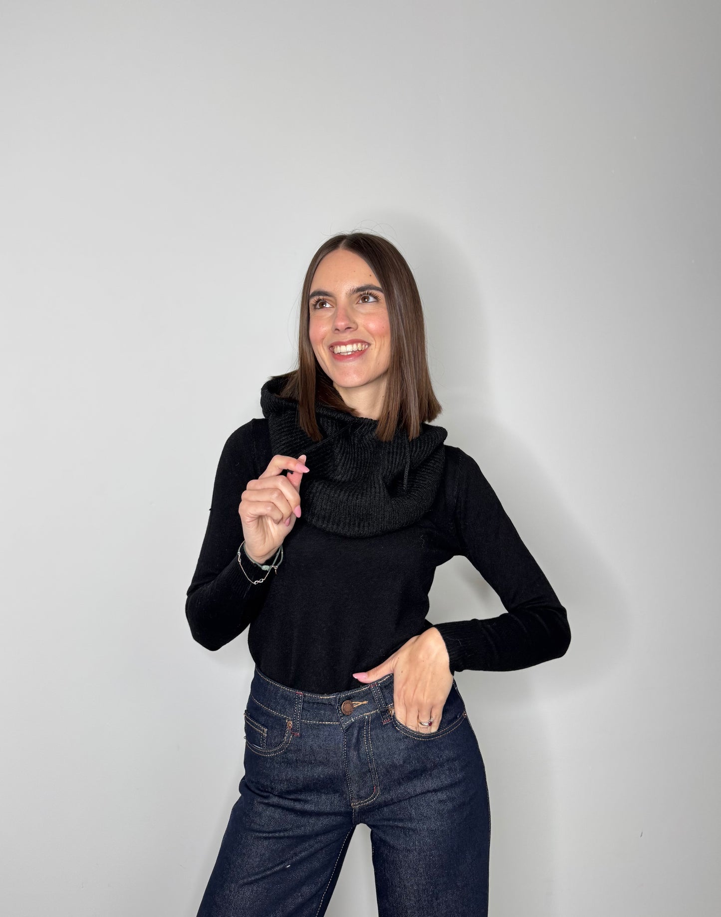 Balaclava in calda viscosa nero