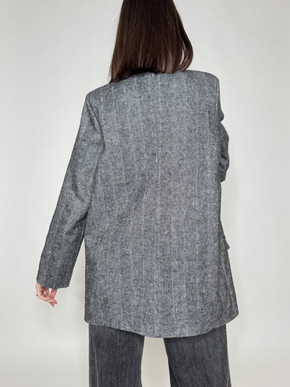 Giacca cappotto con patch Grigio