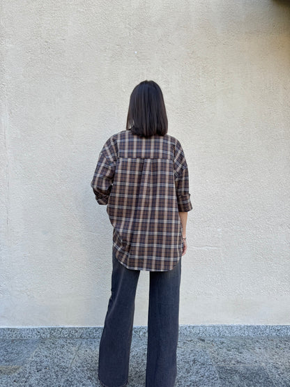Camicia oversize stampa check a quadri