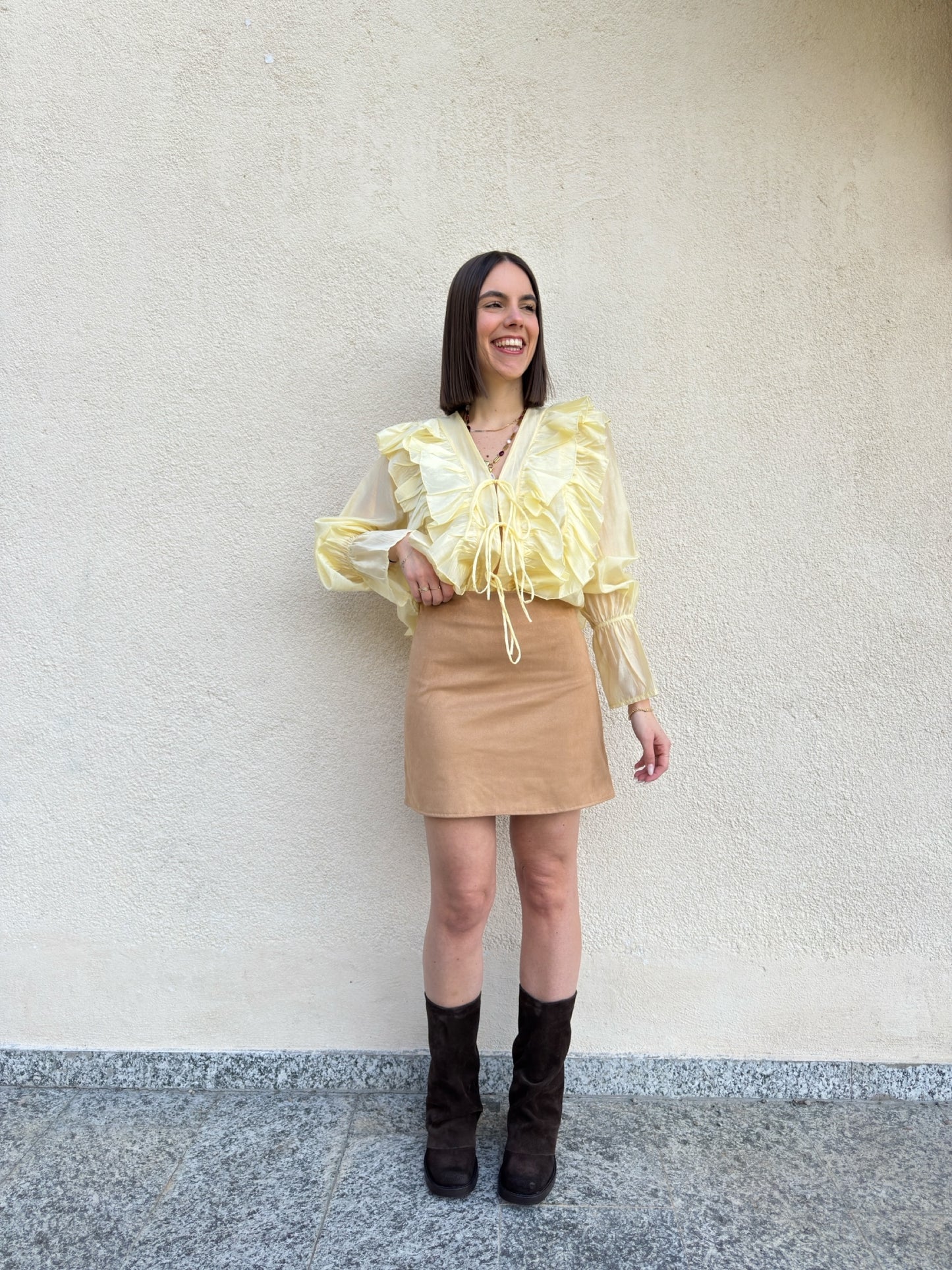 Gonna in suede scamosciata