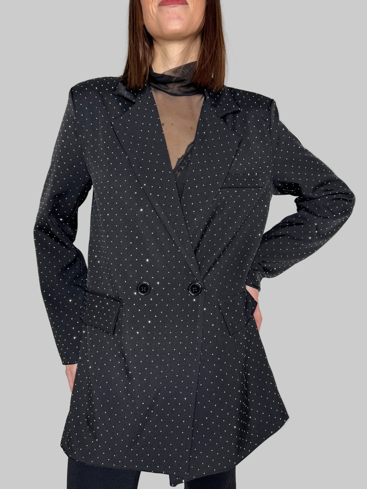 Giacca doppiopetto strass