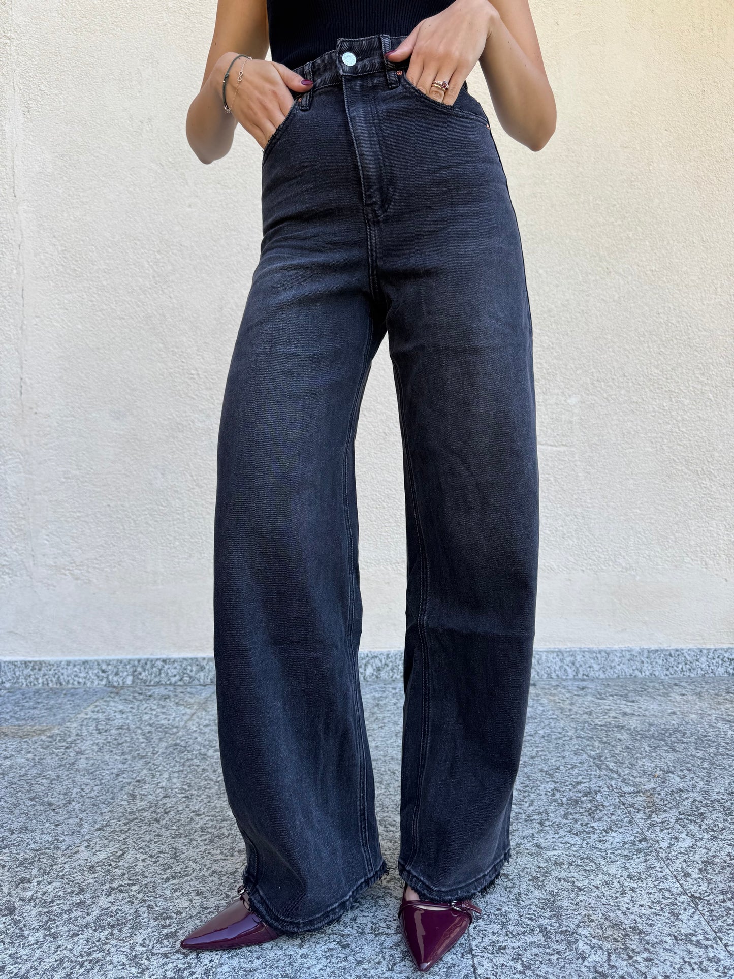 Jeans wide leg modello barrel
