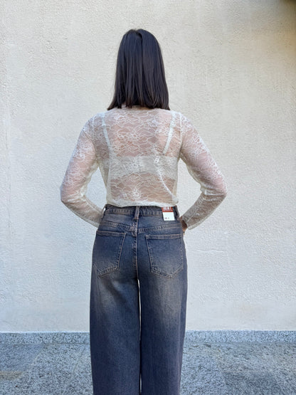 Maglia pizzo Panna