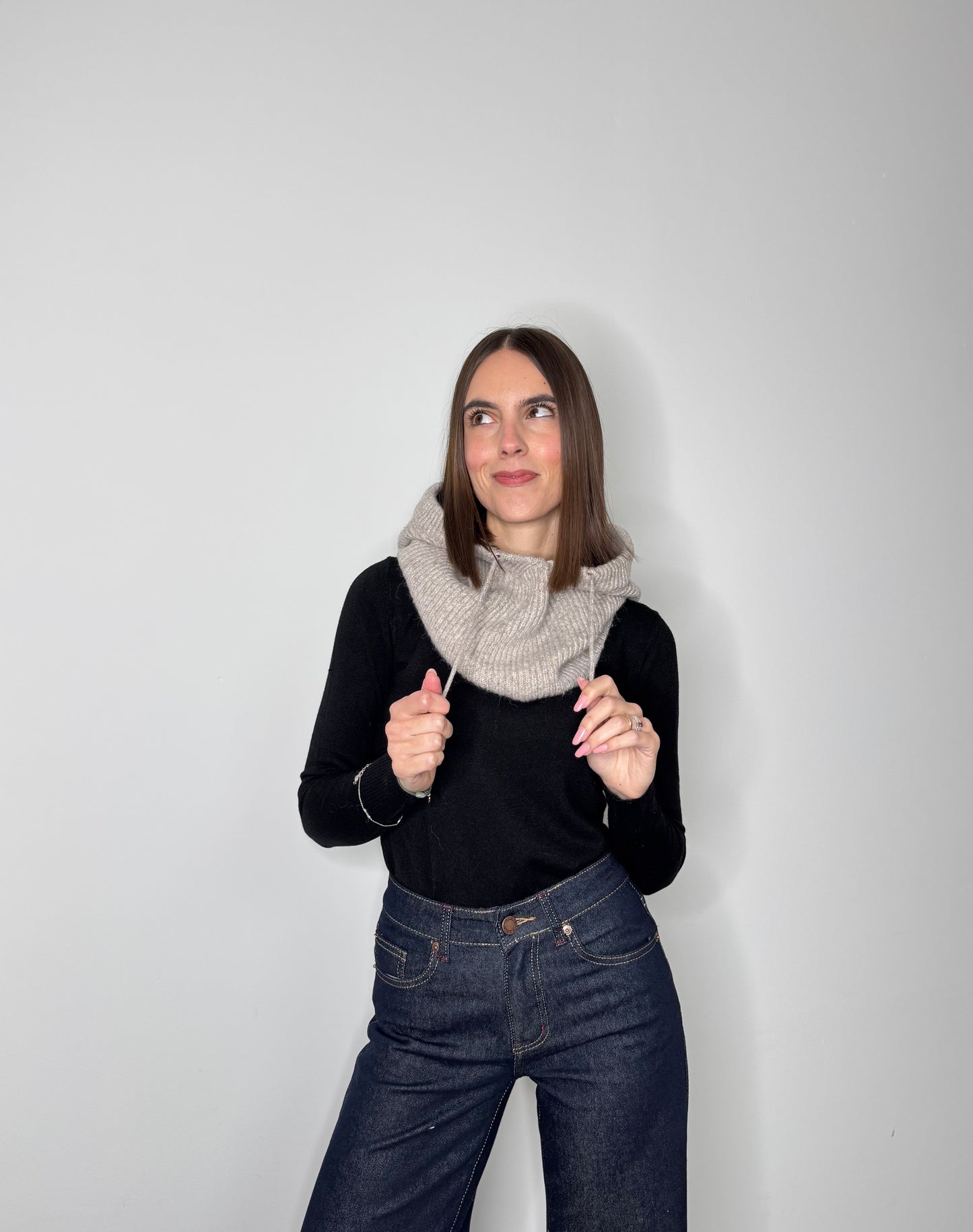 Balaclava in calda viscosa tortora