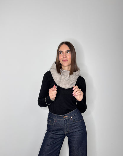 Balaclava in calda viscosa tortora