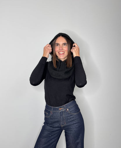 Balaclava in calda viscosa nero