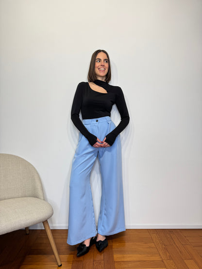 Pantalone "Flora" Celeste