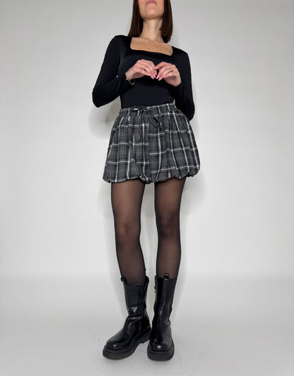 Pantaloncino fantasia scozzese a palloncino base nero