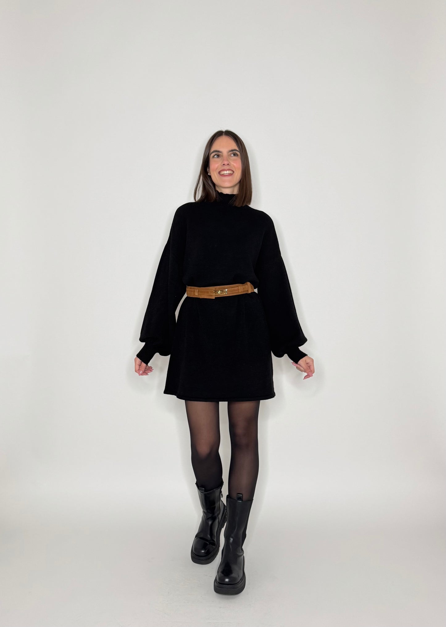 Abito calda viscosa collo alto