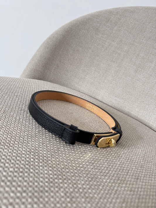 Cintura vera pelle martellata regolabile stile Hermes nera 2cm