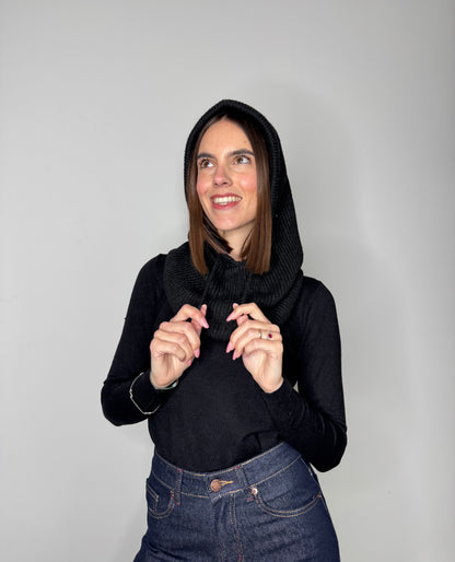 Balaclava in calda viscosa nero