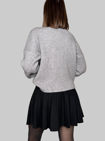 Gonna a pieghe in calda viscosa Nero