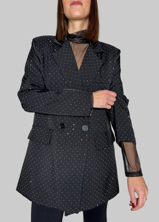 Giacca doppiopetto strass