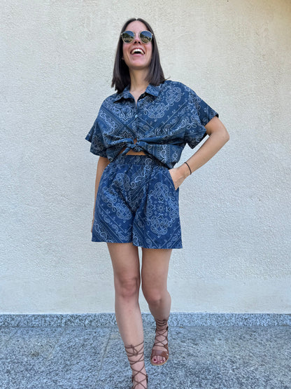 Camicia Bandana Blu