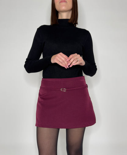 Gonna pantalone Borgogna con cintura