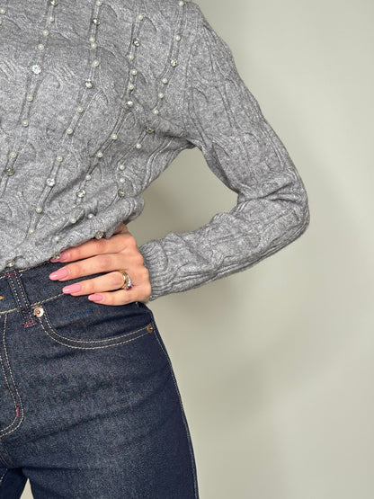 Maglia in calda viscosa gioiello Grigio