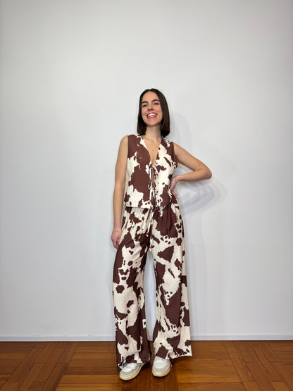 Pantalone cow print