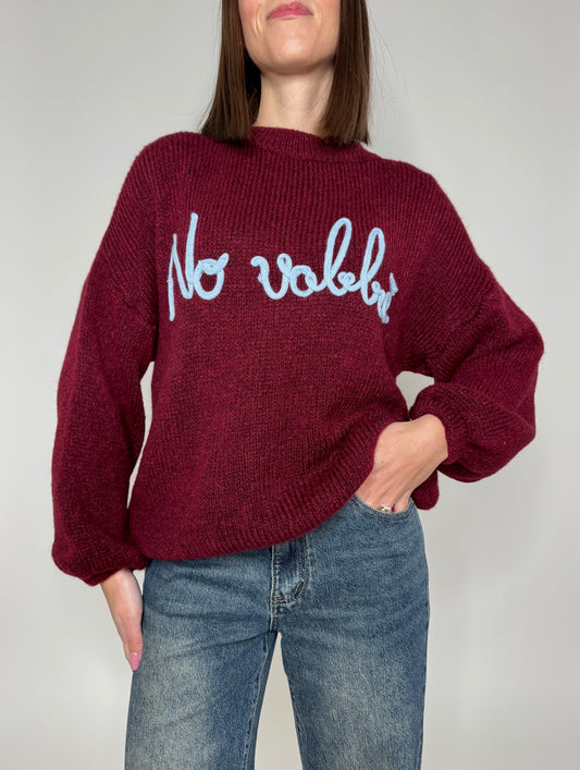 Pullover in misto alpaca e viscosa No Vabbé Bordeaux