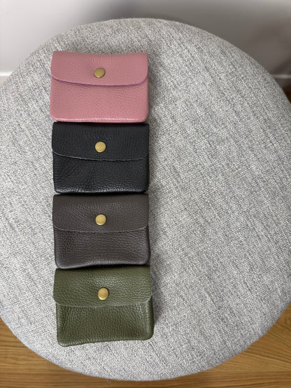 Portamonete in vera pelle martellata made in italy