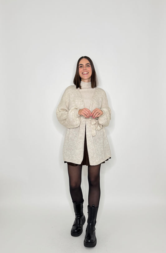 Cardigan in maglia Panna