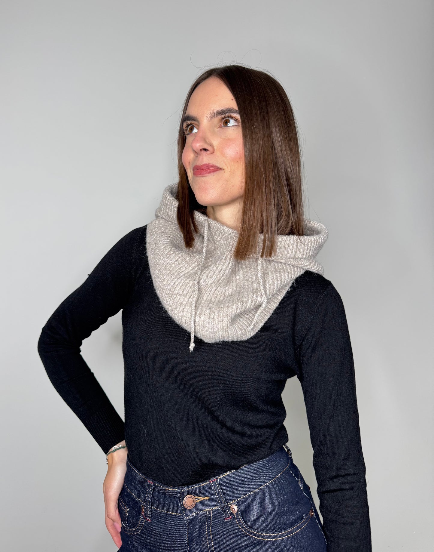 Balaclava in calda viscosa tortora