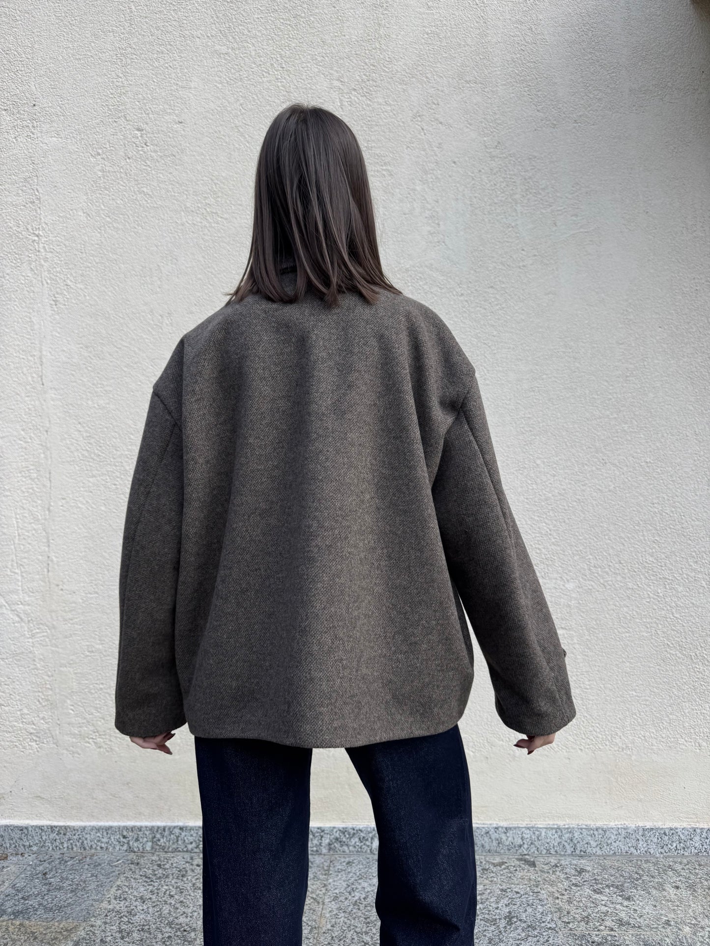 Cappotto corto monopetto moro