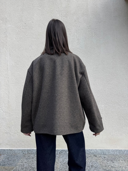 Cappotto corto monopetto moro