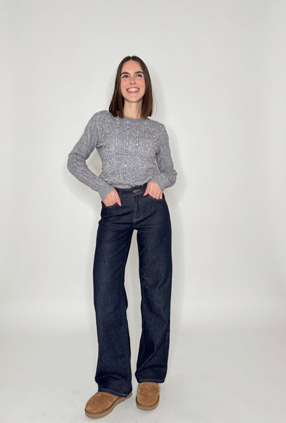 Maglia in calda viscosa gioiello Grigio