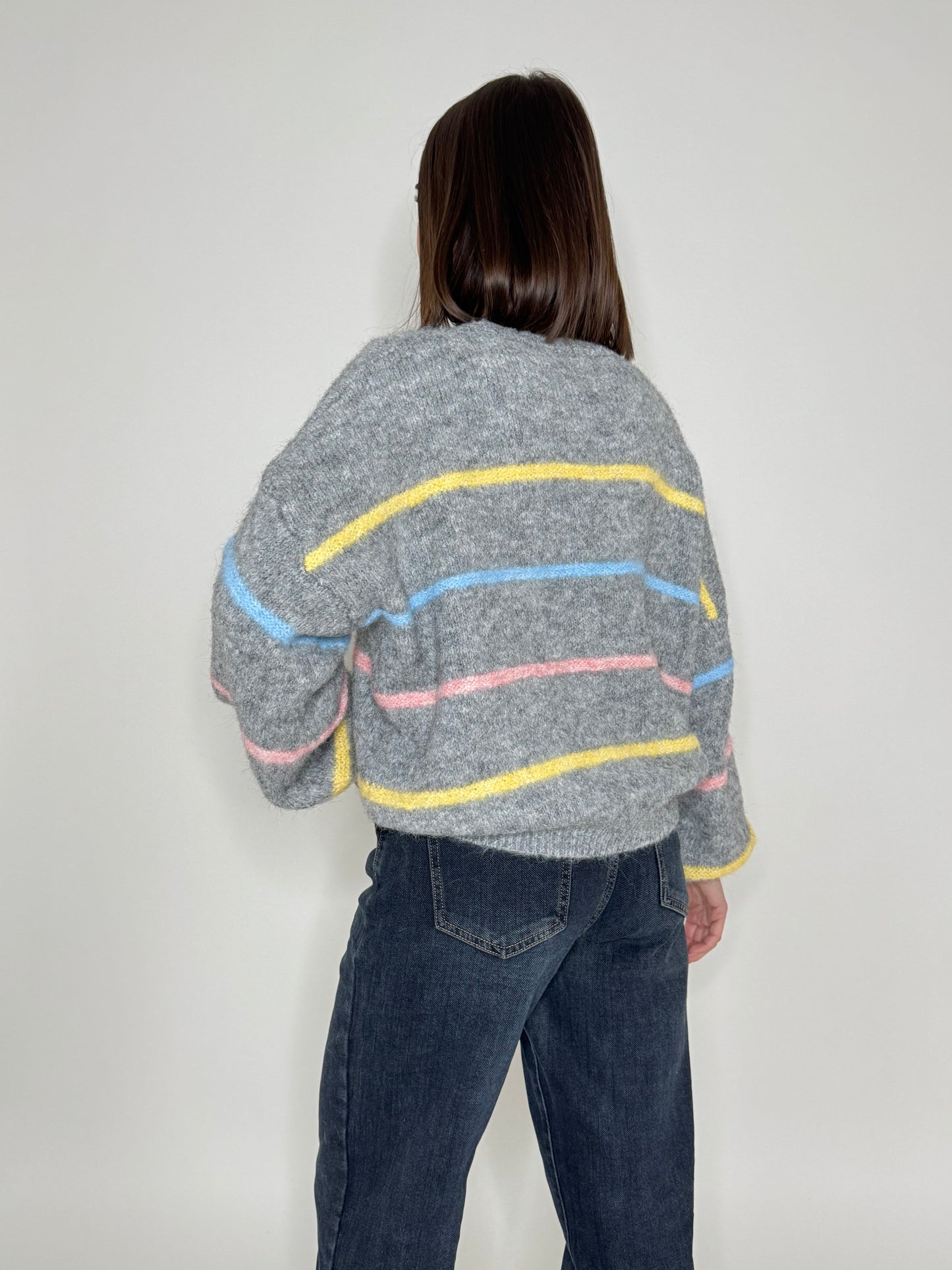 Pullover millerighe Grigio