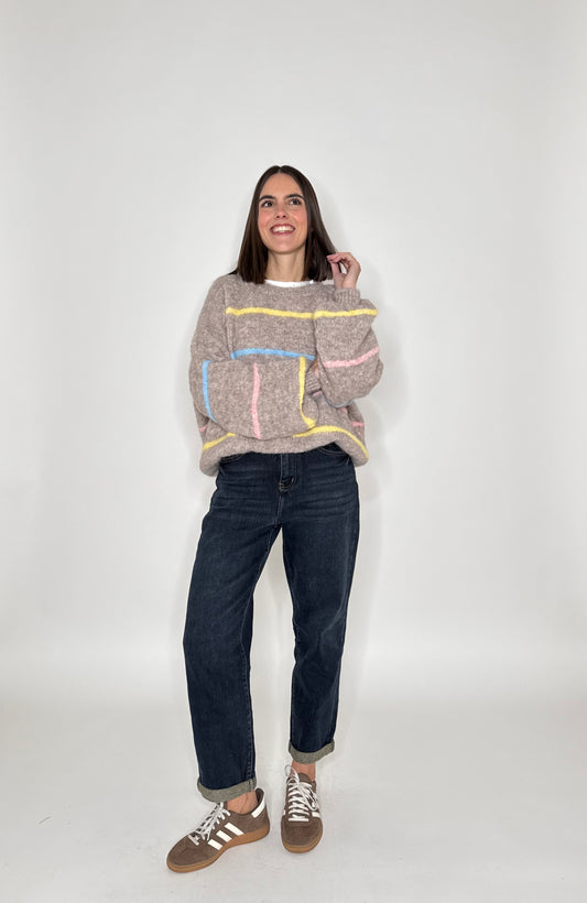 Pullover millerighe Tortora