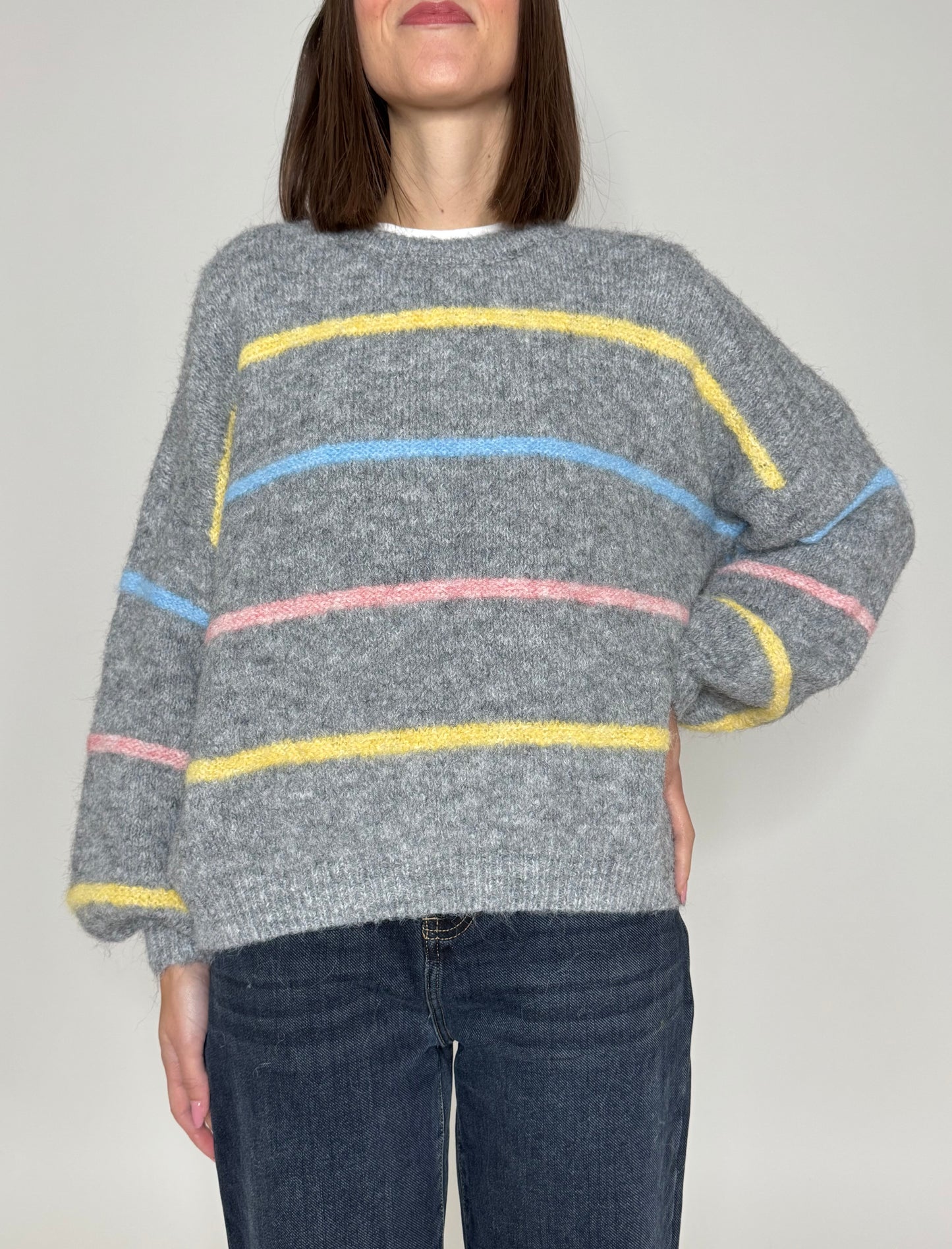 Pullover millerighe Grigio