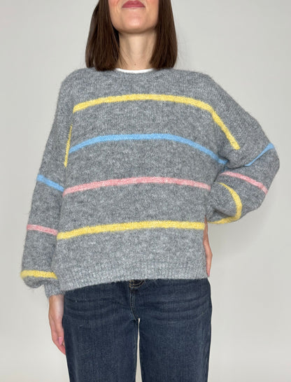 Pullover millerighe Grigio