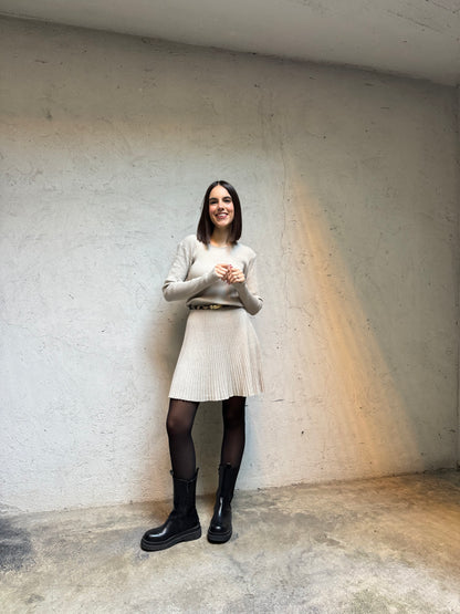 Abito Nina in calda viscosa Tortora