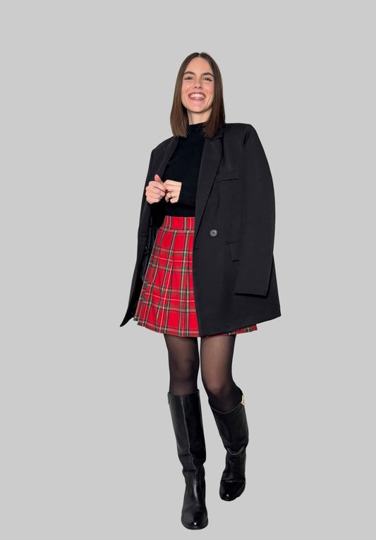 Gonna tartan quadro grande rossa