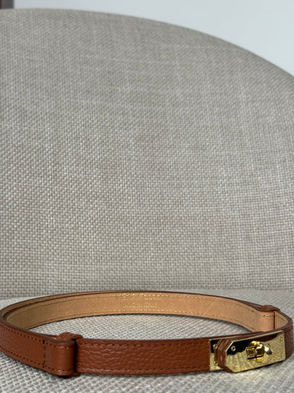 Cintura vera pelle martellata regolabile stile Hermes cuoio 2cm