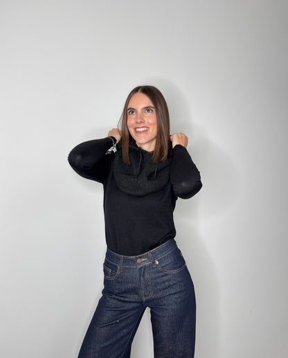 Balaclava in calda viscosa nero