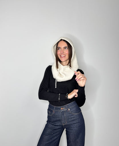 Balaclava in calda viscosa panna