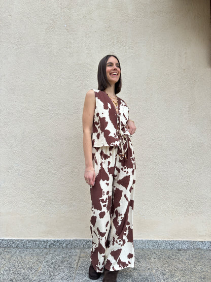 Pantalone cow print