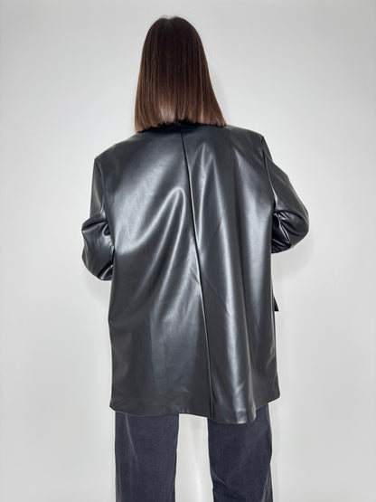Giacca monopetto ecopelle