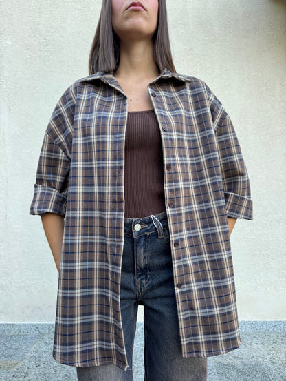 Camicia oversize stampa check a quadri