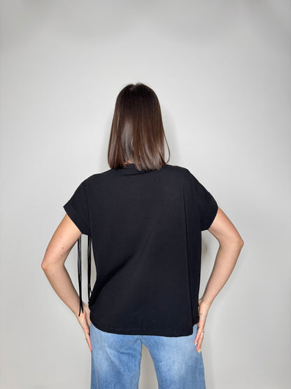 T-shirt frange Nero