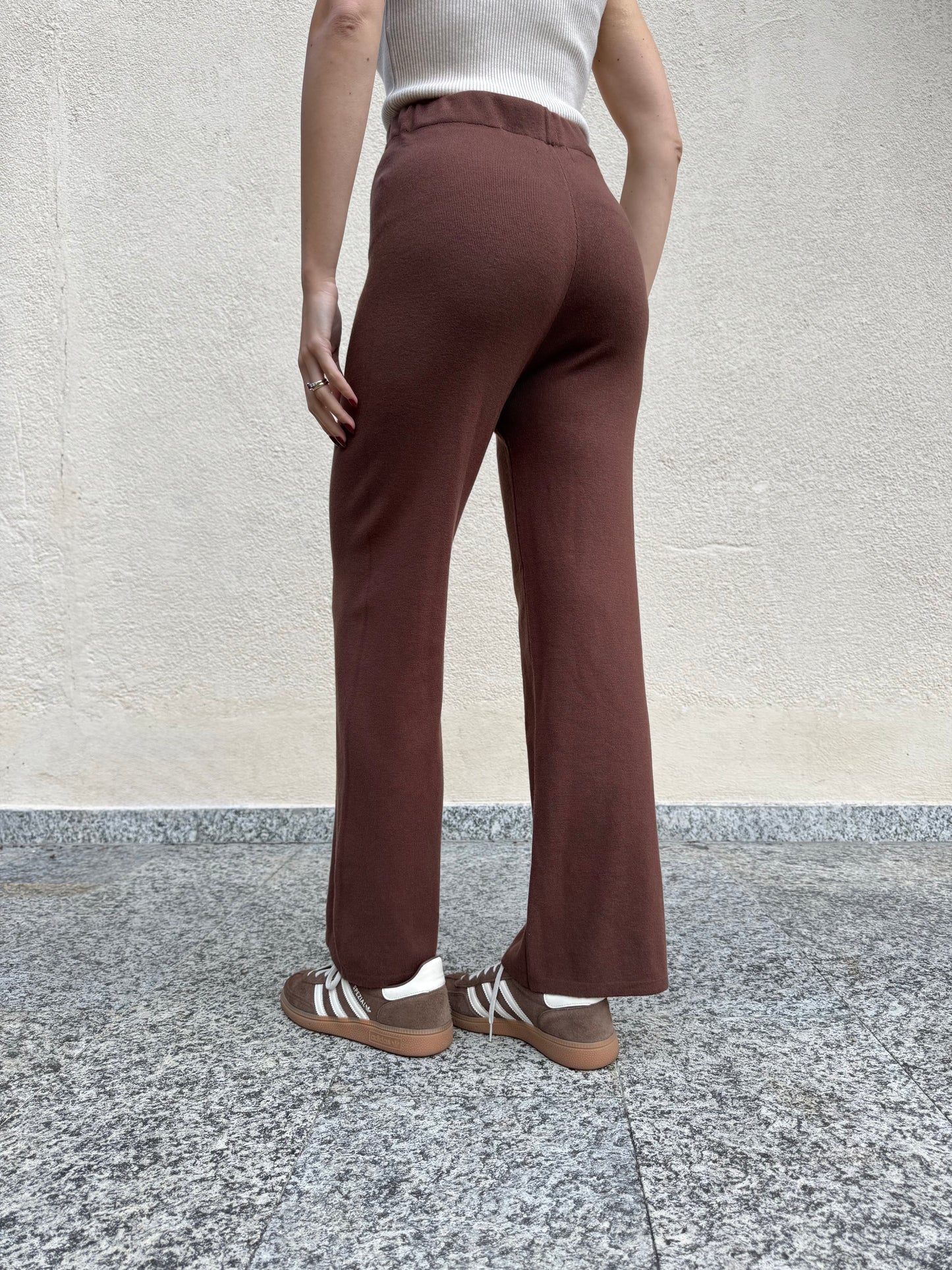 Completo in maglia mezzo collo Cioccolato