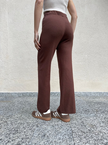 Completo in maglia mezzo collo Cioccolato